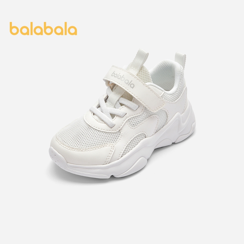 Balabala รองเท้าเด็กรองเท้าผ้าใบสำหรับเด็กชายและเด็กหญิง 2024 ฤดูร้อนตาข่ายเรียบง่าย