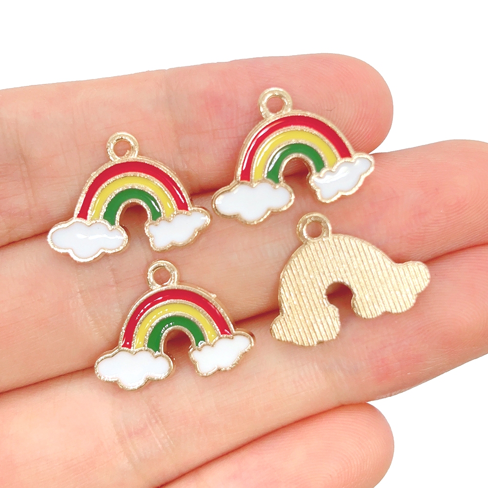 4 ชิ้น Drop Oil Rainbow Star เคลือบดาวตก Charms จี้ DIY สร้อยข้อมือต่างหูสําหรับเครื่องประดับอุปกรณ์เสริม Finding - รูปที่ 4