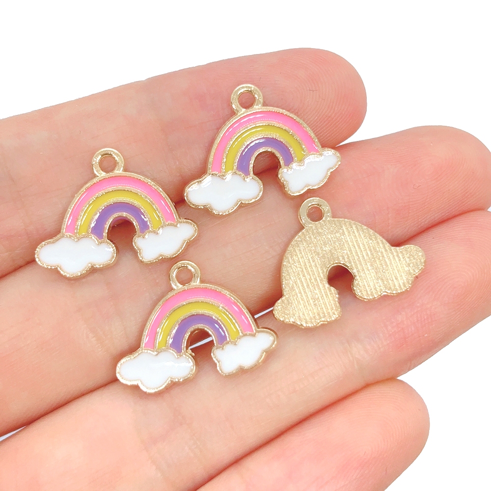 4 ชิ้น Drop Oil Rainbow Star เคลือบดาวตก Charms จี้ DIY สร้อยข้อมือต่างหูสําหรับเครื่องประดับอุปกรณ์เสริม Finding - รูปที่ 5