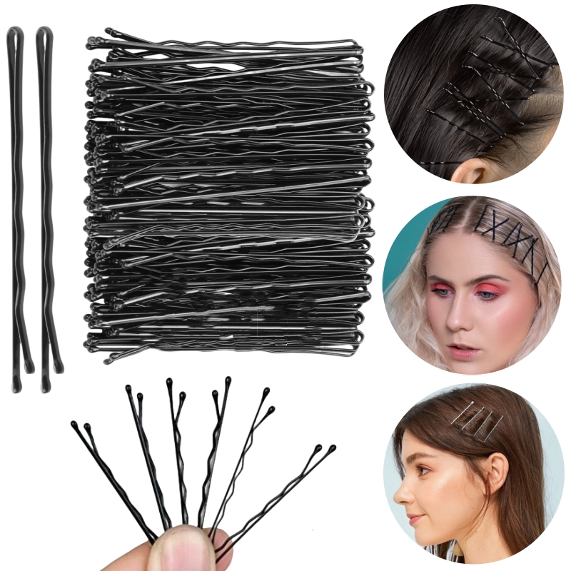 180 ชิ ้ น U รูปโลหะผสม Hairpins Waved คลิปผมโลหะสีดํา Bobby Pins Barrettes เจ ้ าสาวทรงผมเครื ่ องมือ Hairpin สําหรับผมทุกประเภท