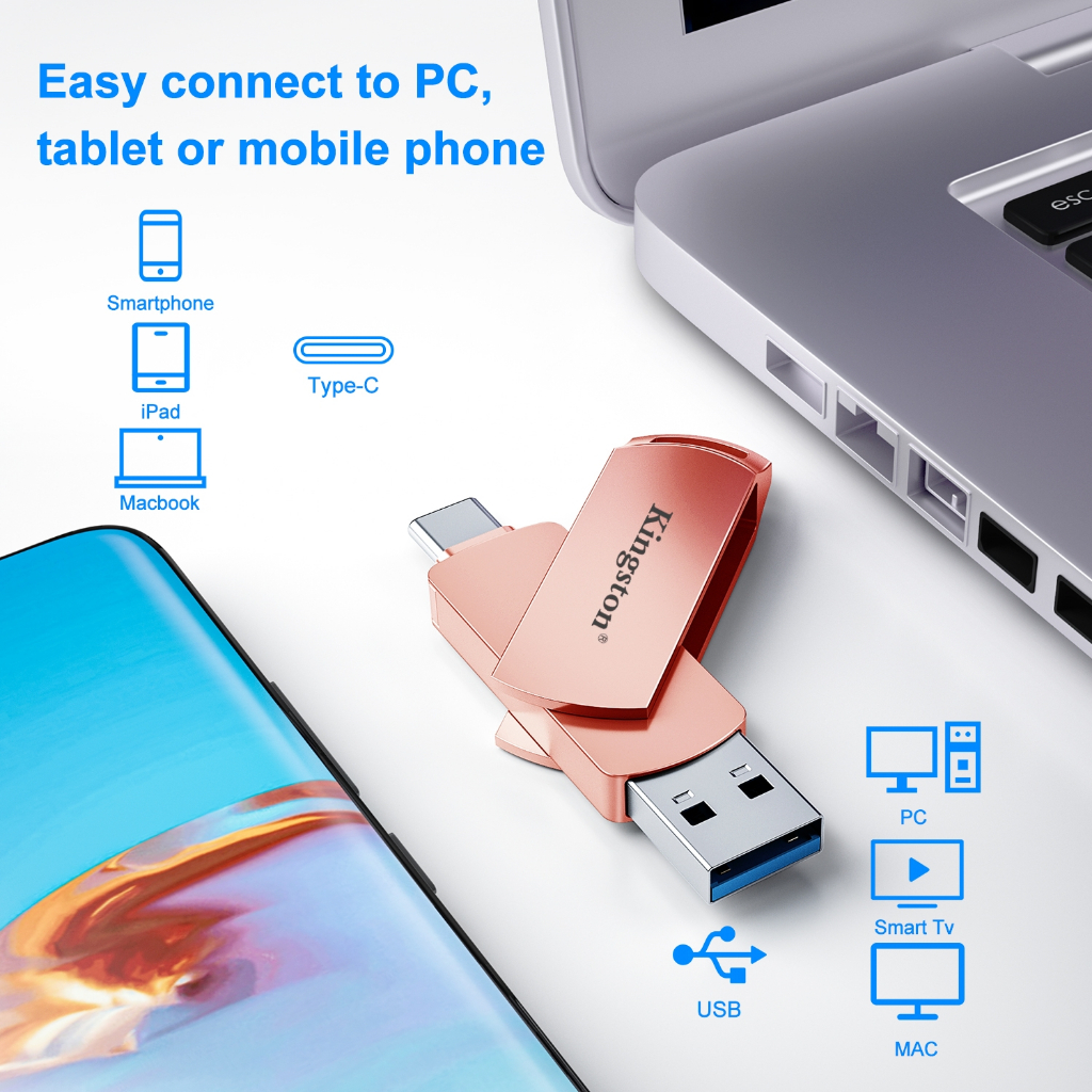 Typec Two-in-One 2TB Kingston High-Speed Flash Drive 3.0 USB Data Memory Flash Drive Dual Drive OTG512G1TB