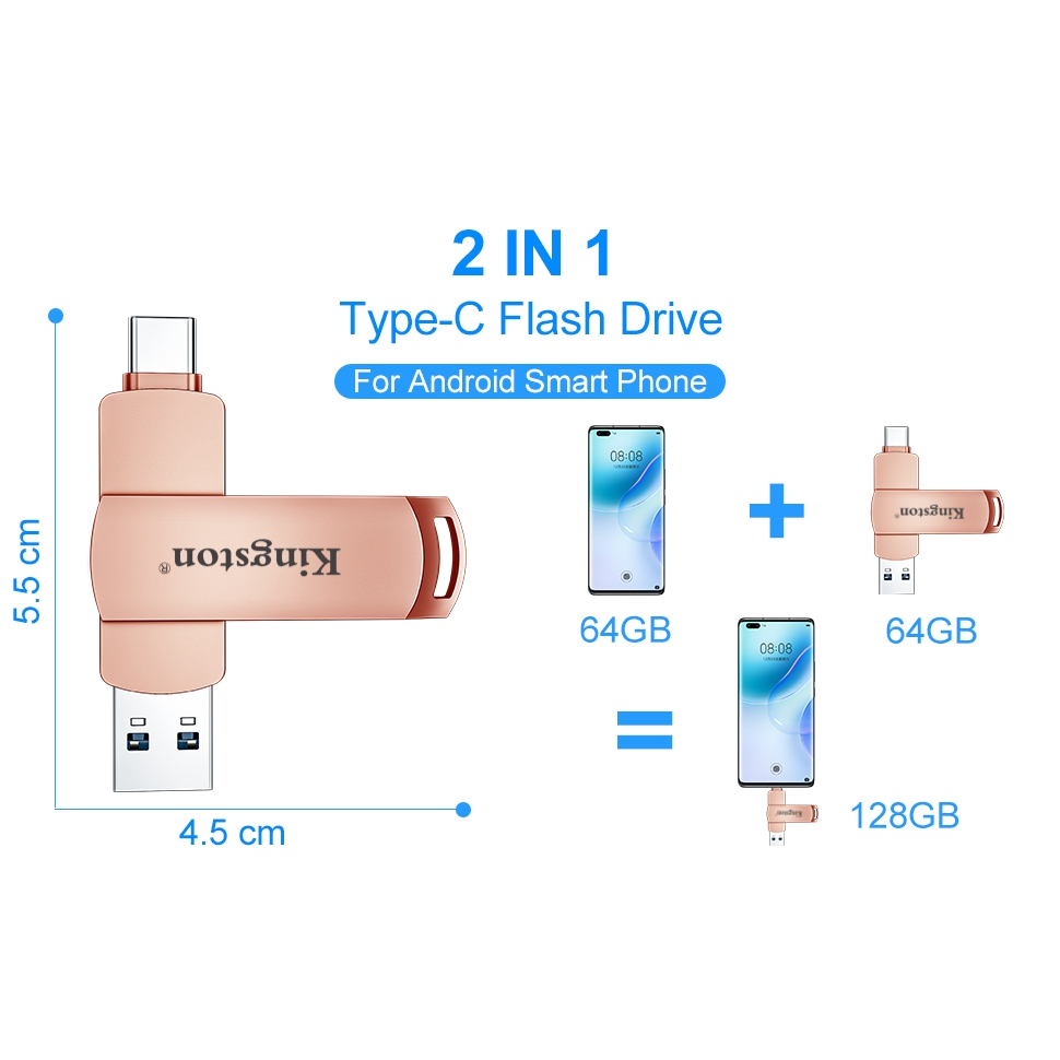 Typec Two-in-One 2TB Kingston High-Speed Flash Drive 3.0 USB Data Memory Flash Drive Dual Drive OTG512G1TB