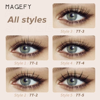 MAANGE ชุดขนตาปลอม 4/7 คู่ แบบธรรมชาติ โปร่งใส ดัดงอนได้ ใช้ซ้ำได้ รุ่น 7308