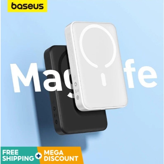 Baseus Power Bank 10000mAh Mini Magnetic Wireless Fast Charge พร ้ อม Auto-wake สําหรับ i 14 13 12