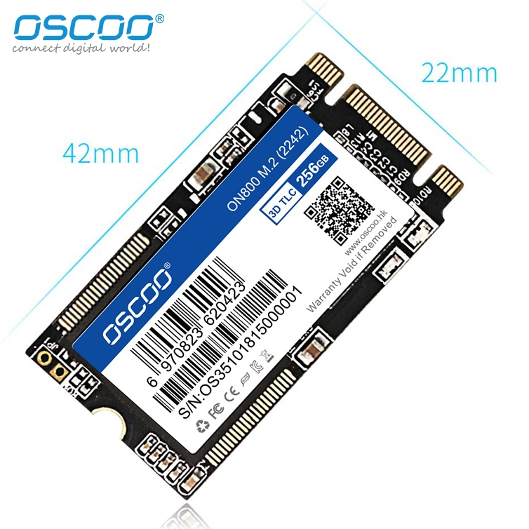 OSCOO 3D TLC NAND แฟลช 1TB 2242 M.2 NGFF SATA SSD DRAM Less Low Power ภายในประสิทธิภาพสูง SSD