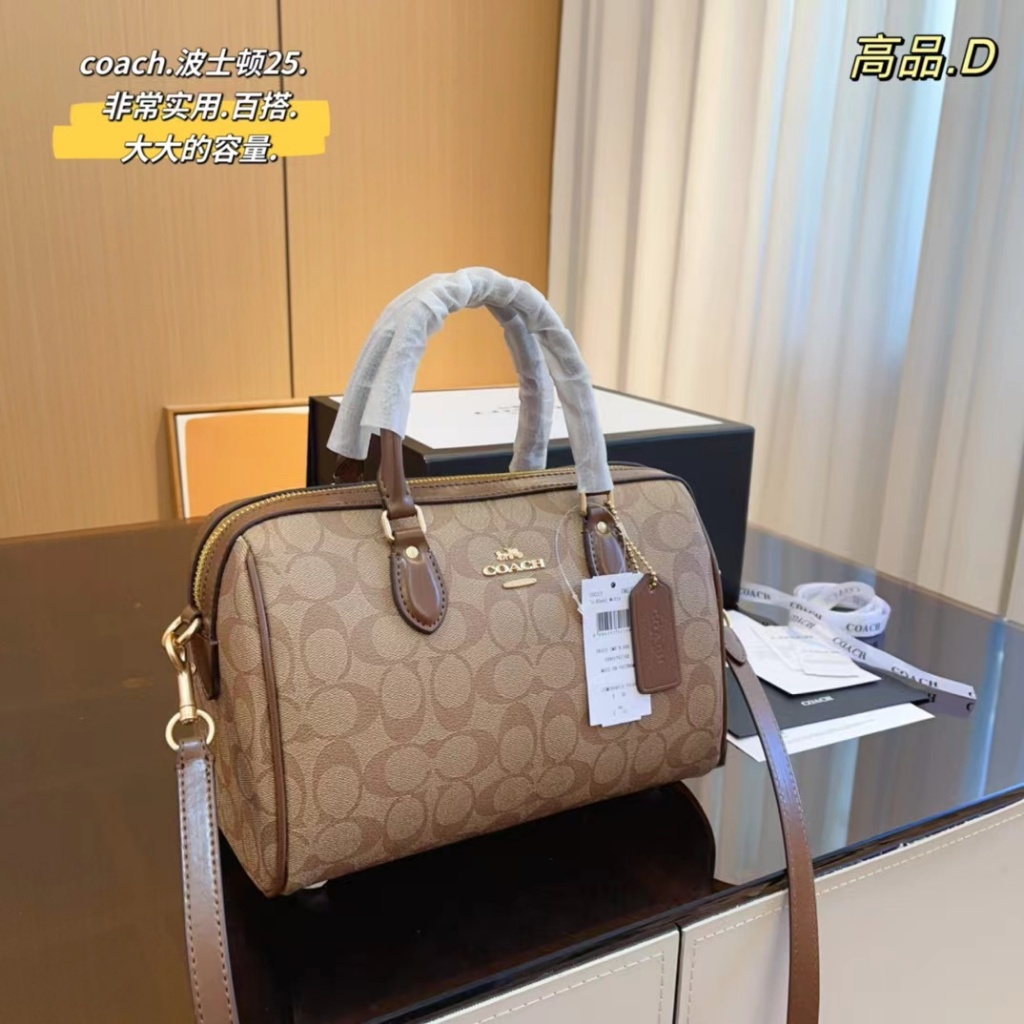 กระเป ๋ าบอสตัน Classic All-Match พิมพ ์ Cowhide กระเป ๋ าผู ้ หญิงความจุขนาดใหญ ่999999-0522