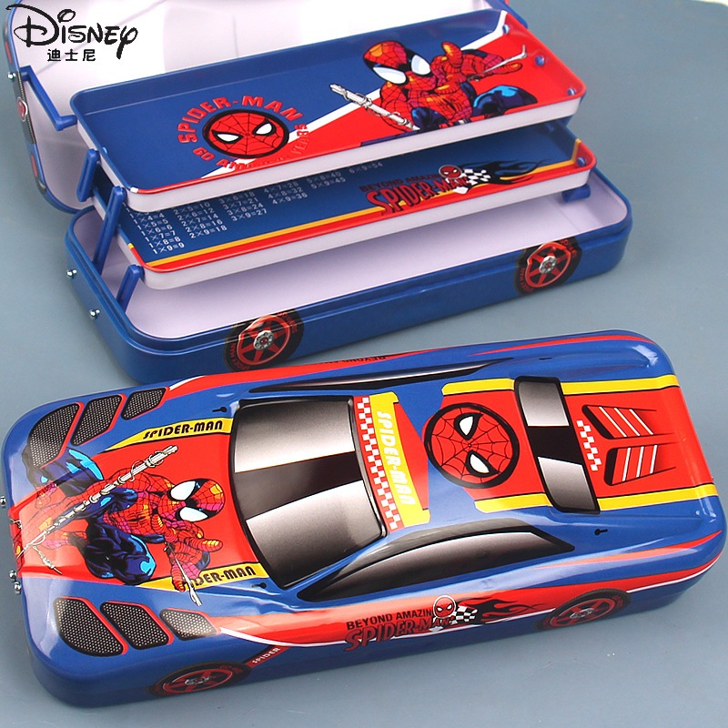 Marvel Spider-Man Iron Man กล ่ องเครื ่ องเขียนเด ็ กรถดินสอสาวแช ่ แข ็ งของขวัญ