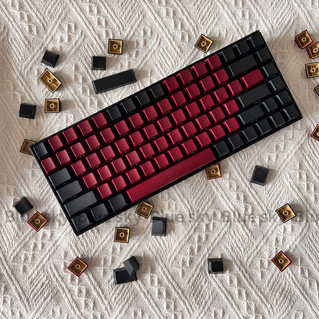 Gmk Red Samurai keycap ตัวอักษรด้านข้างทึบแสง Double shot/เชอร์รี่โปรไฟล์ 145 คีย์วัสดุ ABS