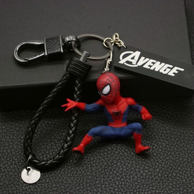 Avengers 4 Spiderman พวงกุญแจพวงกุญแจจี ้ เชือกเส ้ นเล ็ กพวงกุญแจ