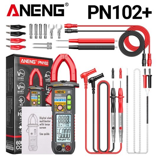 Aneng PN102+ มัลติมิเตอร์ทดสอบพลังงาน 600A กระแสไฟสูง หม้อแปลงแคลมป์ ควบคุมด้วยเสียง จอแสดงผลอัตโนมัติ เครื่องมือวัด