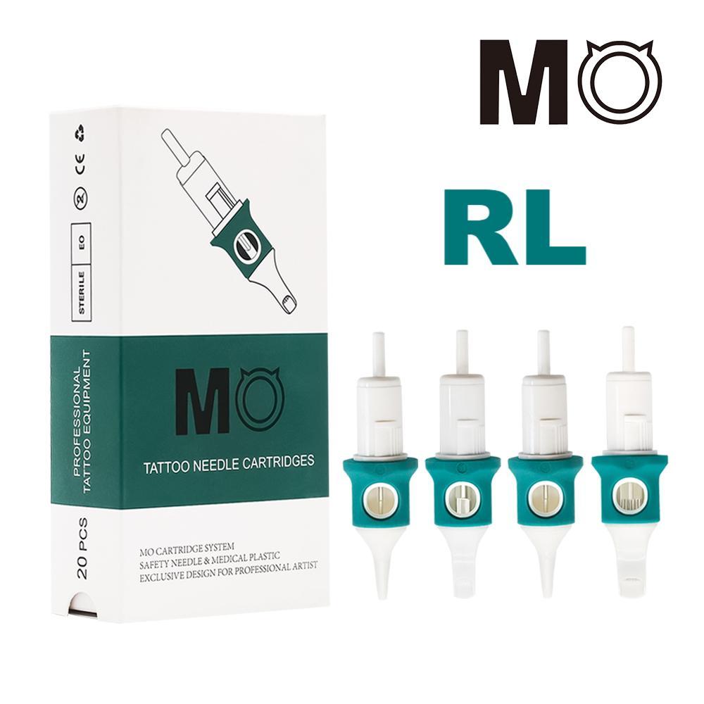 MO Tattoo เข็มสักลาย RL เข็มสัก 20 ชิ้น/กล่อง With ที่วางนิ้วซิลิโคน Soft ปกป้อง Membrane เข็มสักลายเดินเส้น เข็มสักมือ ใช้ได้กับ เครื่องสักลายไร้สาย อุปกรณ์สักลาย