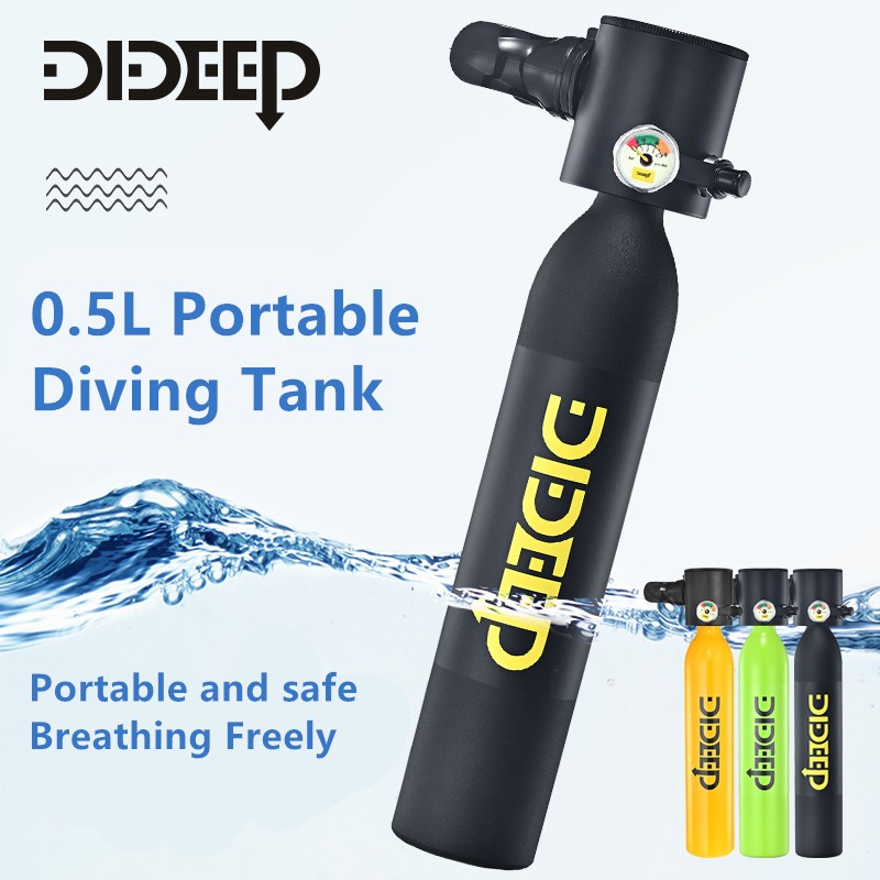 พร้อมส่งDIDEEP Professional Mini Scuba Tank รีฟิล 0.5L ความจุถังออกซิเจนพร้อมปั๊ม Pcp เติมอย่างรวดเร็วถัง Scuba พร้อม 5-10 นาทีเกียร์ดําน้ําใต้น้ํา f