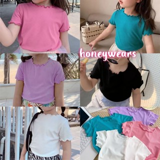 honeywears⚡️พร้อมส่ง⚡️เสื้อยืดเด็กผู้หญิง แขนสั้น ผ้าไหมน้ำแ…