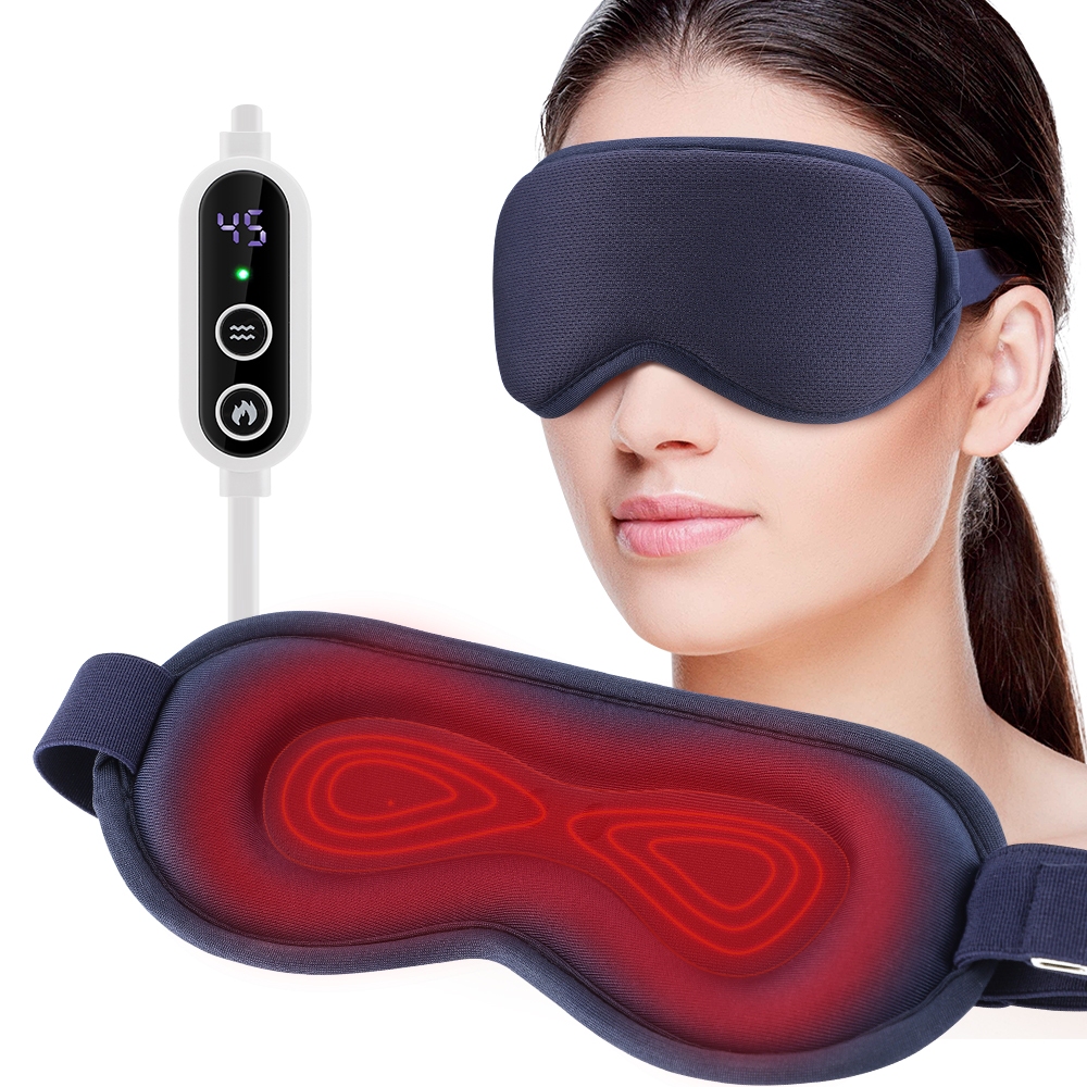 Msdear Heated Eye Sleep Mask อุณหภูมิและการสั่นสะเทือน USB Electric Eye เครื่องทําความร้อน Pad สําหรับตาแห้ง Sinus ไมเกรน Soothing Warm Steam Eye Sleep Mask