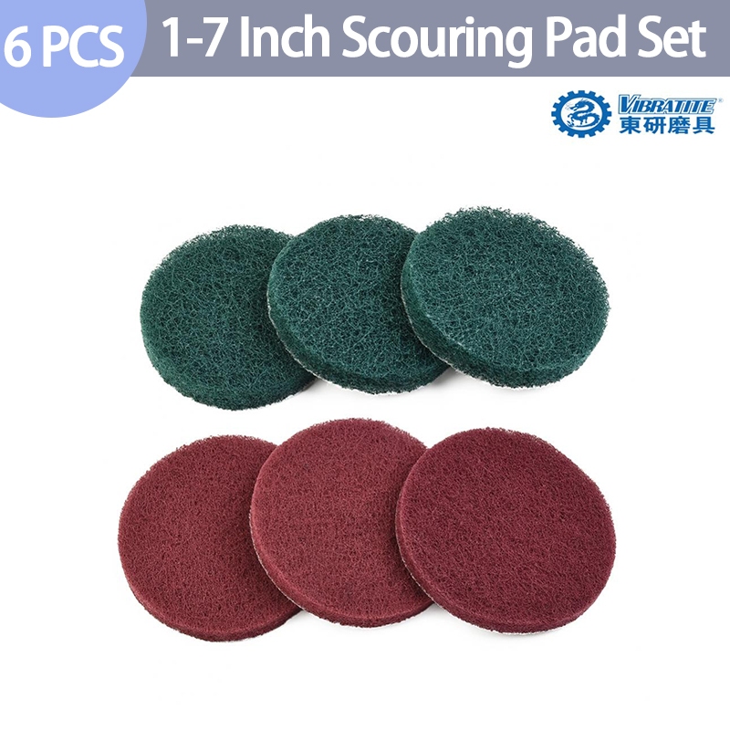 6 ชิ้น 1-7 นิ้ว Scouring Pad ชุดอุตสาหกรรม Scouring Pads ไนลอนขัด Pad สําหรับ Polsihing ทําความสะอาด