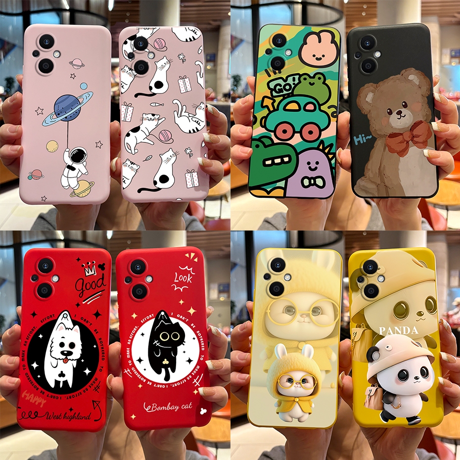 สําหรับoppo Reno7 Z 5Gเคสโทรศัพท์Reno8 Z Matteน่ารักPandaซิลิโคนนุ่มกันกระแทกปลอกReno 8Z 7Z 5G CPH23