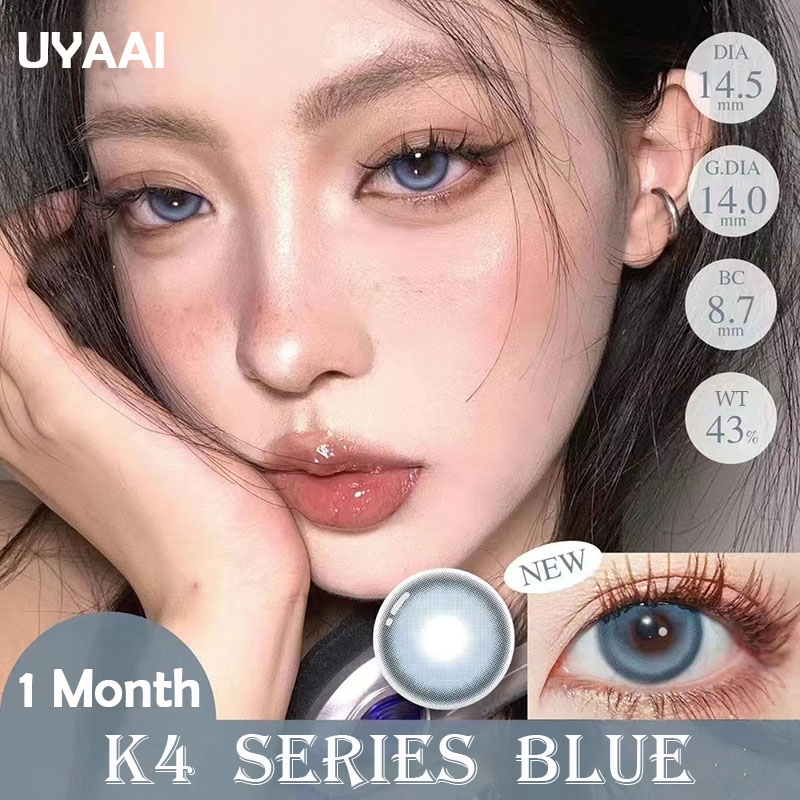 【0.00~8.00】UYAAI x FRESHLADY คอนแทคเลนส์ตาหวาน แบบสไตล์หวานเย็น คอนแทคสีฟ้า Fashion Lens กรองแสง คอนแทคเลนส์ ตาตุ๊กตา 14.5 มม.2ชิ้น 1คู่