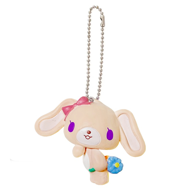 Sugarbunnies Momousa พวงกุญแจสีชมพูกระต ่ าย PVC Ball Chain Kawaii น ่ ารักพวงกุญแจขนาดเล ็ ก Mascot พวงกุญแจ