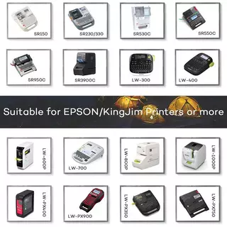 6/9 มม.12 มม.18 มม.24 มม.เทป LC-4WBN SS12KW ST12KW SC12YW SS6KW SS9KW SS18KW สําหรับ EPSON king ji300 LW400 LW600P LW700 Maker ป้ายเครื่องพิมพ์
