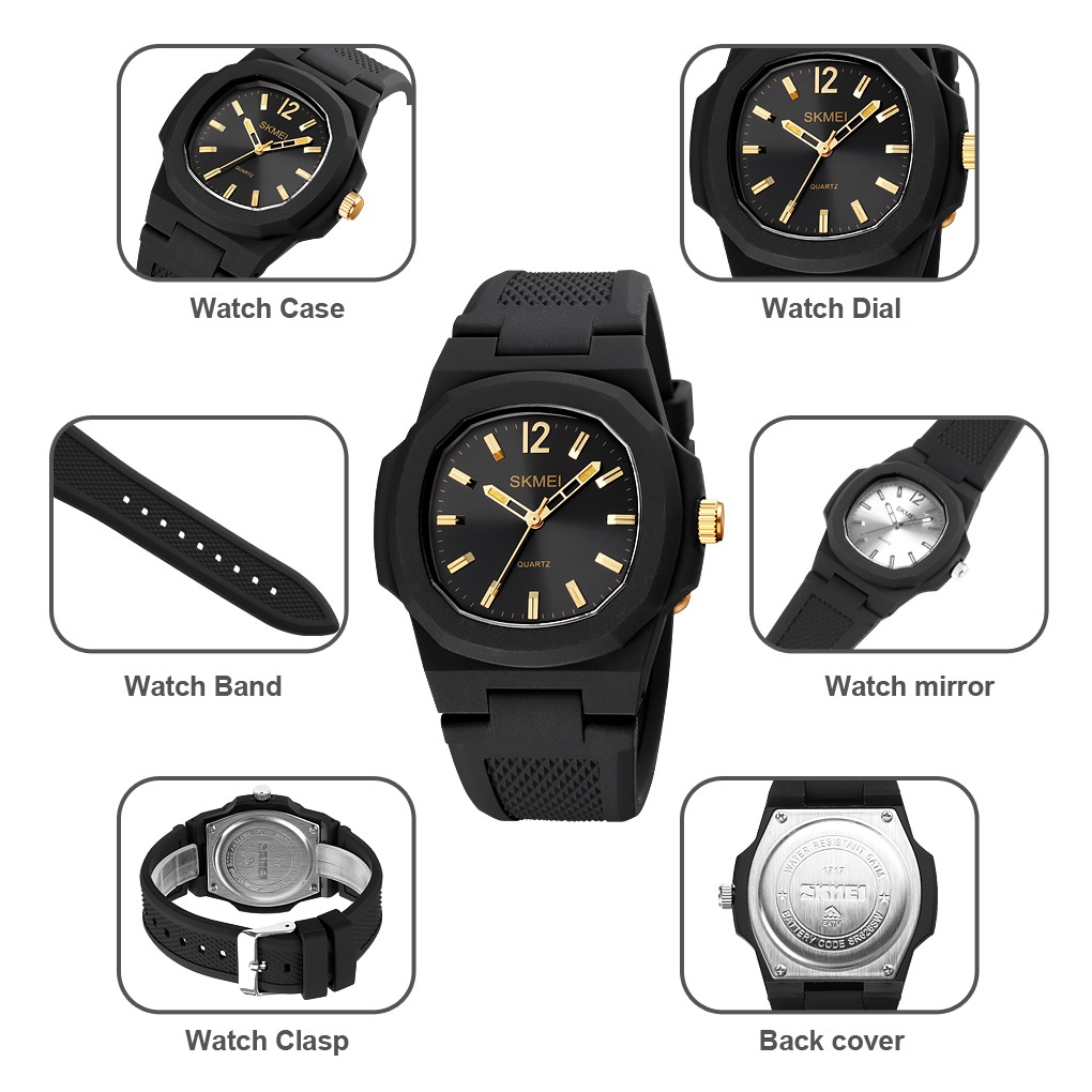 Skmei 1717 แฟชั ่ นกีฬาบุรุษนาฬิกาข ้ อมือเวลาชายนาฬิกากันน ้ ํา relogios masculinos Casual Men นาฬิกาควอตซ ์