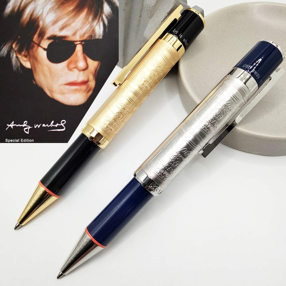 ปากกาลูกลื่น MB รุ่นพิเศษ Andy Warhol Classic Embossed Barrel เขียน Smooth Luxury School Office Monte เครื่องเขียน
