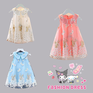 ชุดเดรสเด ็ กผู ้ หญิงชุดฤดูร ้ อน 2025 สไตล ์ ใหม ่ เด ็ กน…