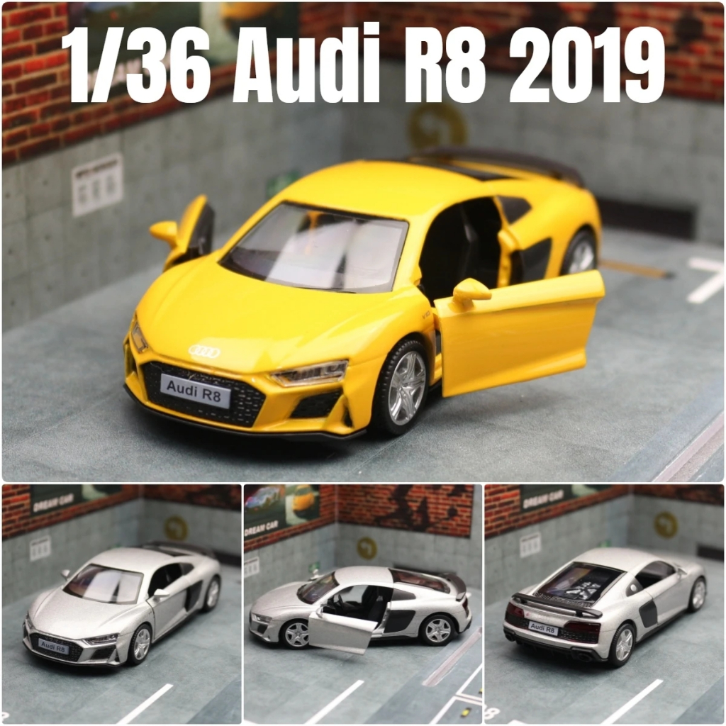 Rmz CITY 1/36 Audi R8 2019 จําลอง Die Cast รถรุ ่ น Diecast โลหะผสมโลหะ Miniature ดึงกลับคอลเลกชันของขวัญสําหรับชายเด ็ ก