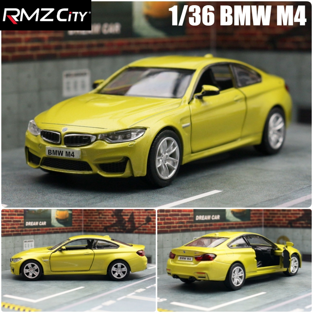 Rmz CITY 1/36 BMW M4 Mpower จําลอง Die Cast รถรุ ่ น Diecast โลหะผสมโลหะ Miniature ดึงกลับคอลเลกชันของขวัญสําหรับชายเด ็ ก
