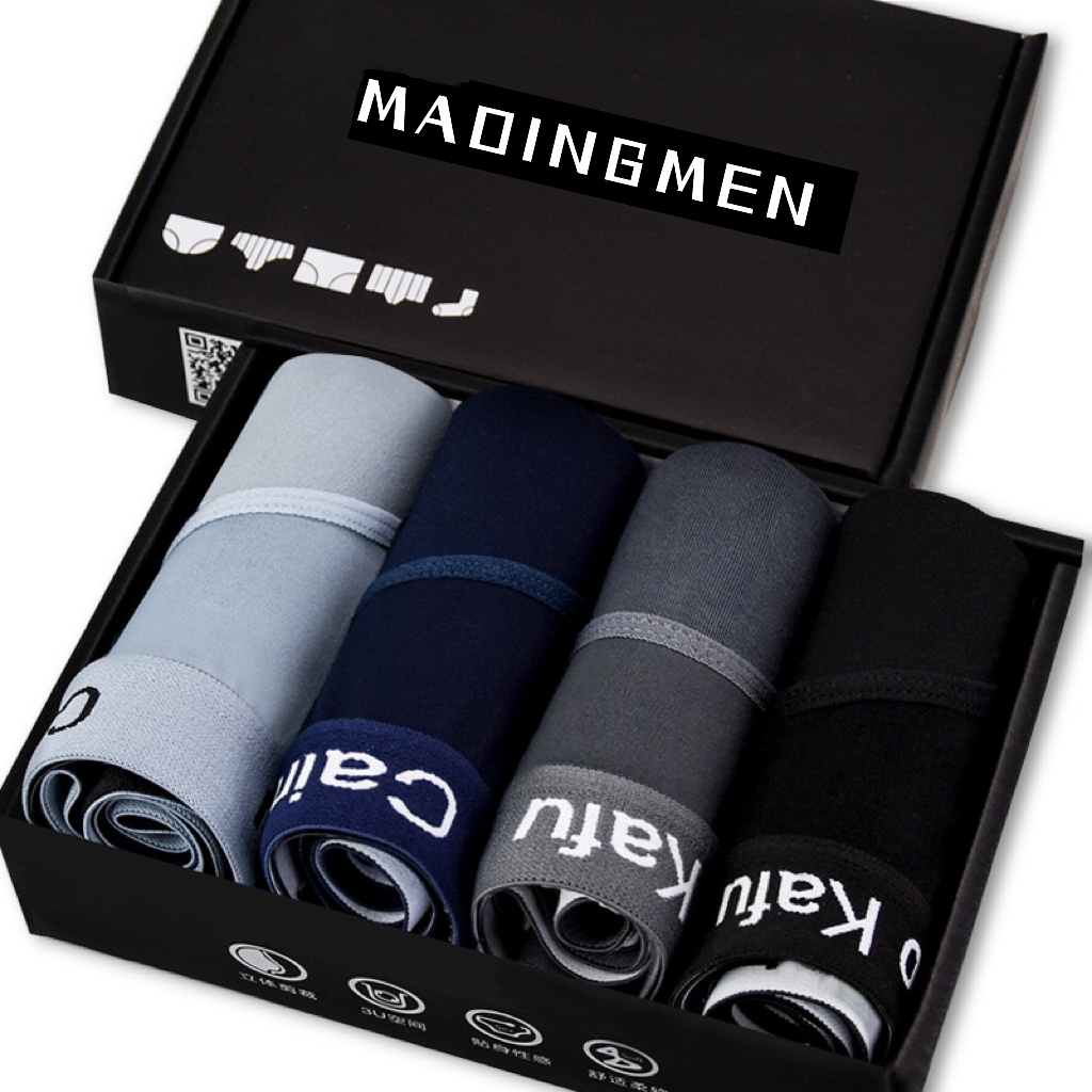 [MAOINGMEN ] (1 กล่อง มี 4 ตัว) กางเกงในชาย นม ผ้าไหม ระบายอากาศได้ดี ยืดหยุ่นและระบายอากาศได้ดี