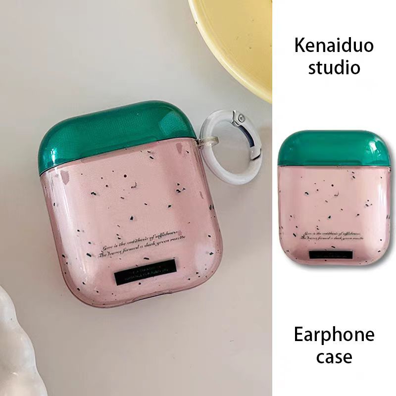 โปร่งใส Speckle สีชมพูสีเขียวสําหรับ Apple AirPods 1 2 3 rd Pro 2 ปกอ่อนสําหรับ AirPods Pro 2 หูฟังบลูทูธชาร์จกล่องเก็บ Anti-drop shell