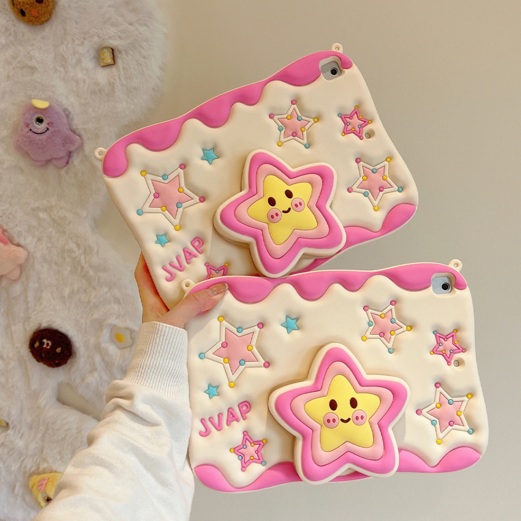 เคส Star iPad Air 6 10th Gen 10.9 9th 8th 7th Gen 10.2 6th 5th Gen 9.7 Air 1 Air 2 Air 10.5 Air 4 10.9 Pro 11 2018 2022 Mini 6 5 4 3 2 1 กรณี Soft TPU Silicon Full Protection แท ็ บเล ็ ตกลับ ขาตั ้ งปลอก Gen8 Gen10 Gen9 Gen7 Gen6
