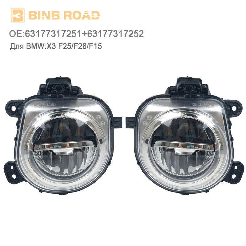Binb RAOD ไฟตัดหมอกหน้า LED ซ้าย 63177317251 สําหรับ BMW X3 F25 18d 35iX X4 F26 35iX M40iX X5 F15 50iX 30dX อุปกรณ์เสริมด้านหน้าหมอกโคมไฟ LED ขวา 63177317252
