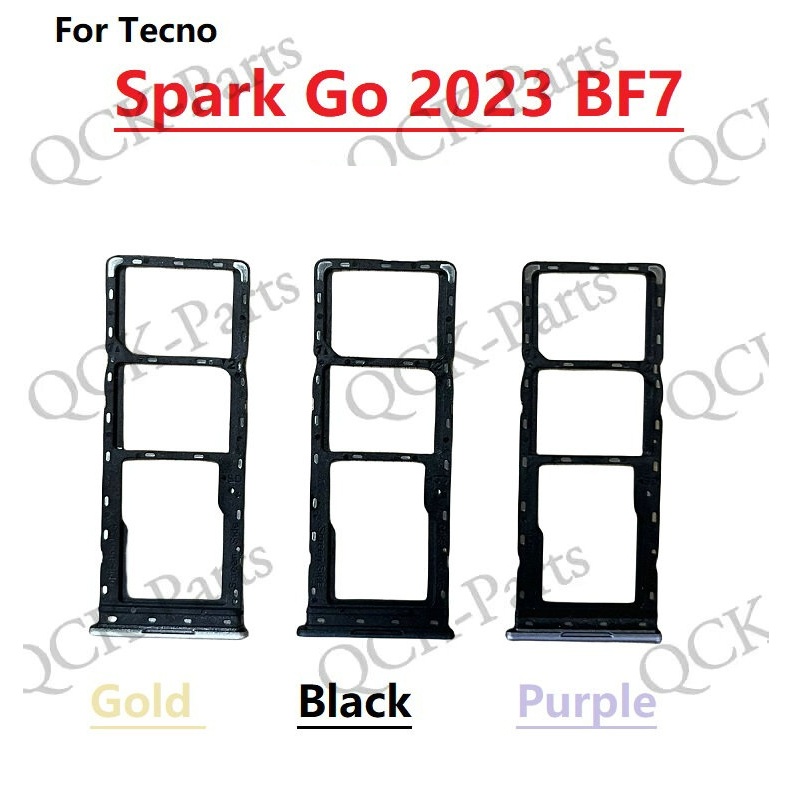 ถาดซิมการ ์ ดสําหรับ Tecno Spark Go 2023 BF7 BF7N Sim Holder Slot Adapte