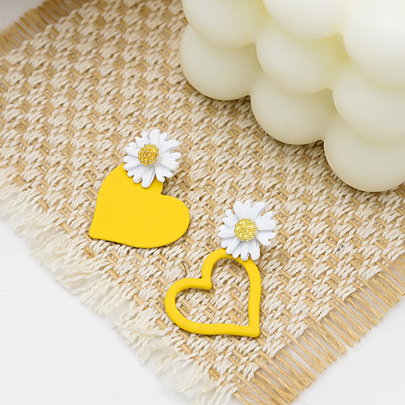 ต่างหูแฟชั่น สองชั้น รูปหัวใจ เรียบง่าย สร้างสรรค์ เครื่องประดับ สําหรับผู้หญิง PD1490 - รูปที่ 6