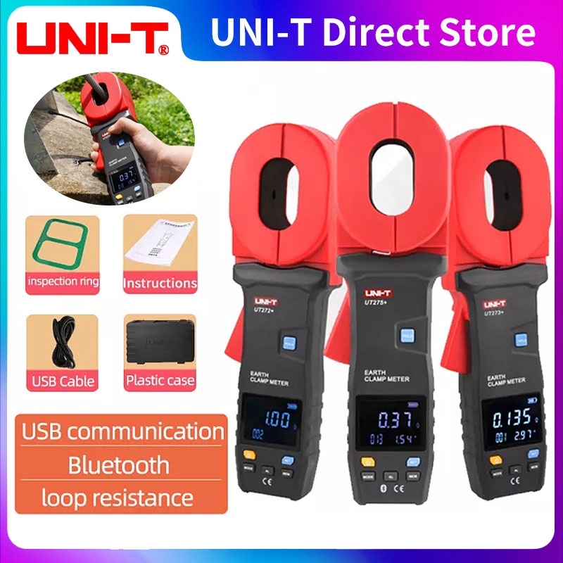 【จัดส่งฟรี+รับประกันหนึ่งปี】UNI-T UT272+ UT273+ UT275+ Clamp Earth Ground Testers Resistance Leakage