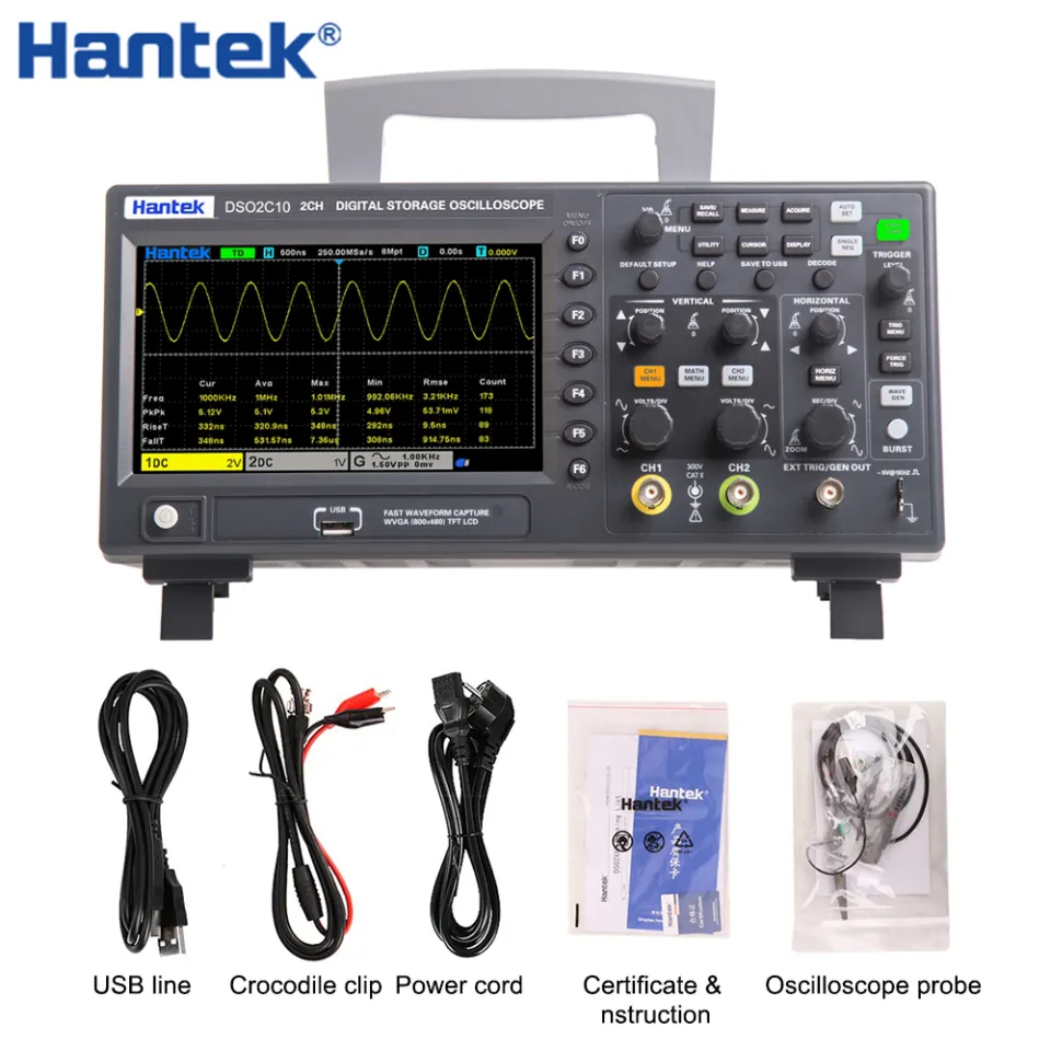 Hantek กล้องออสซิลโลสโคปดิจิทัล DSO2C10 DSO2C15 DSO2D10 DSO2D15 2 ช่องทาง 100Mhz 150Mhz แบบพกพา