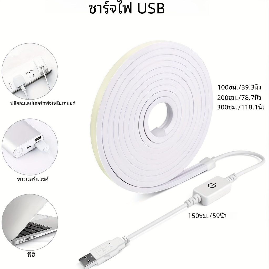 ไฟ led Strip กันน้ํา 5V USB Neon light 6*12 มม.SMD 3528 120 LEDs/M เชือกยืดหยุ่นหลอดสําหรับ DIY คริสต์มาสวันหยุดตกแต่งบ้านแสงหลอด led - รูปที่ 2