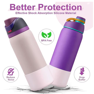 ซิลิคอน Boot สําหรับ owala 24oz/32oz/40oz Freesip และ Twist Flip สแตนเลสขวด Anti-Slip ป้องกันซิลิคอนด้านล่างสําหรับขวดน้ํา Tumbler Boot
