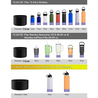 ซิลิคอน Boot สําหรับ owala 24oz/32oz/40oz Freesip และ Twist Flip สแตนเลสขวด Anti-Slip ป้องกันซิลิคอนด้านล่างสําหรับขวดน้ํา Tumbler Boot