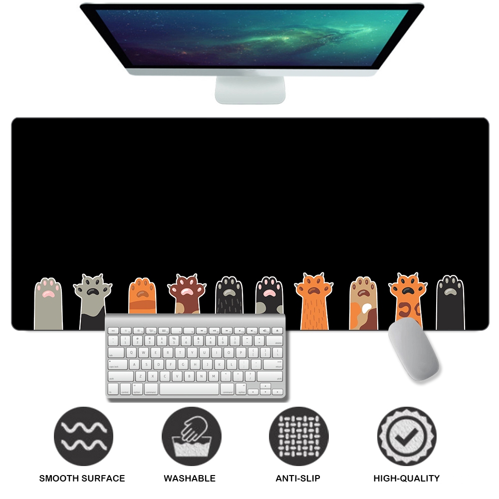 Cat paw Mouse Pad Plus ขนาด paws Mouse Pad Wave Gaming Mouse Pad ตารางขนาดใหญ ่ กันน ้ ํา Non-Slip ฐานยางและทนทานสําหรับคอมพิวเตอร ์