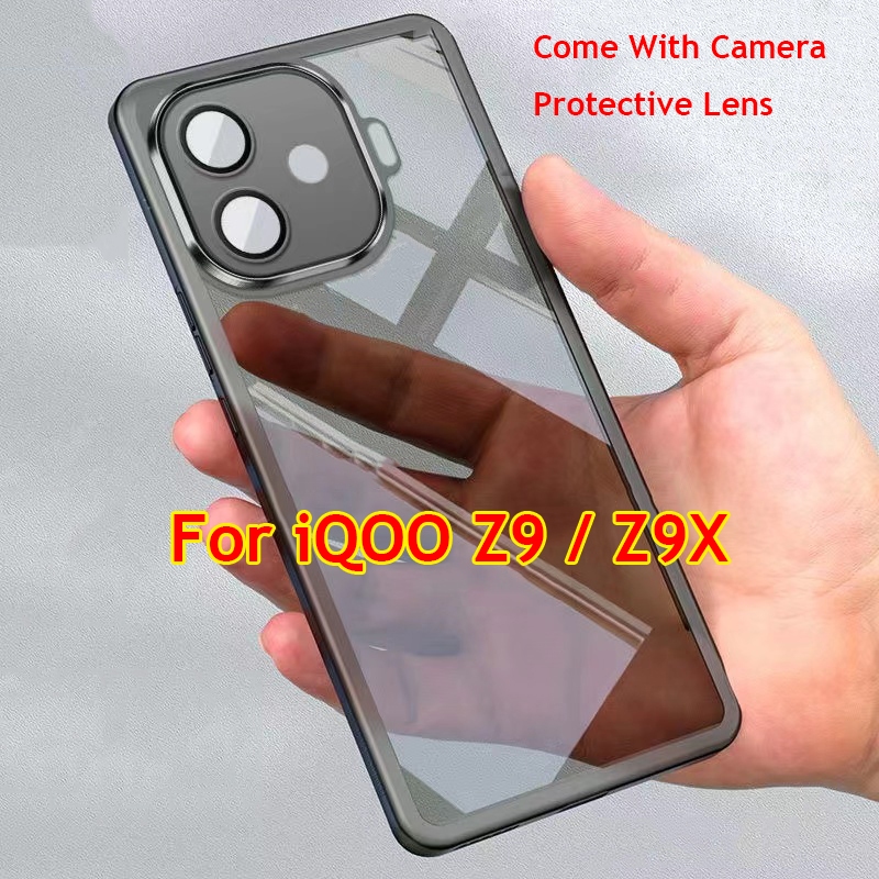 Iqoo Z9 5G Z9X 5G iQOOZ9 iQOOZ9X Z 9X Z9 X Clear เคสกันกระแทกพร้อมกล้องเลนส์ป้องกันฟิล์มกันกระแทกโทร
