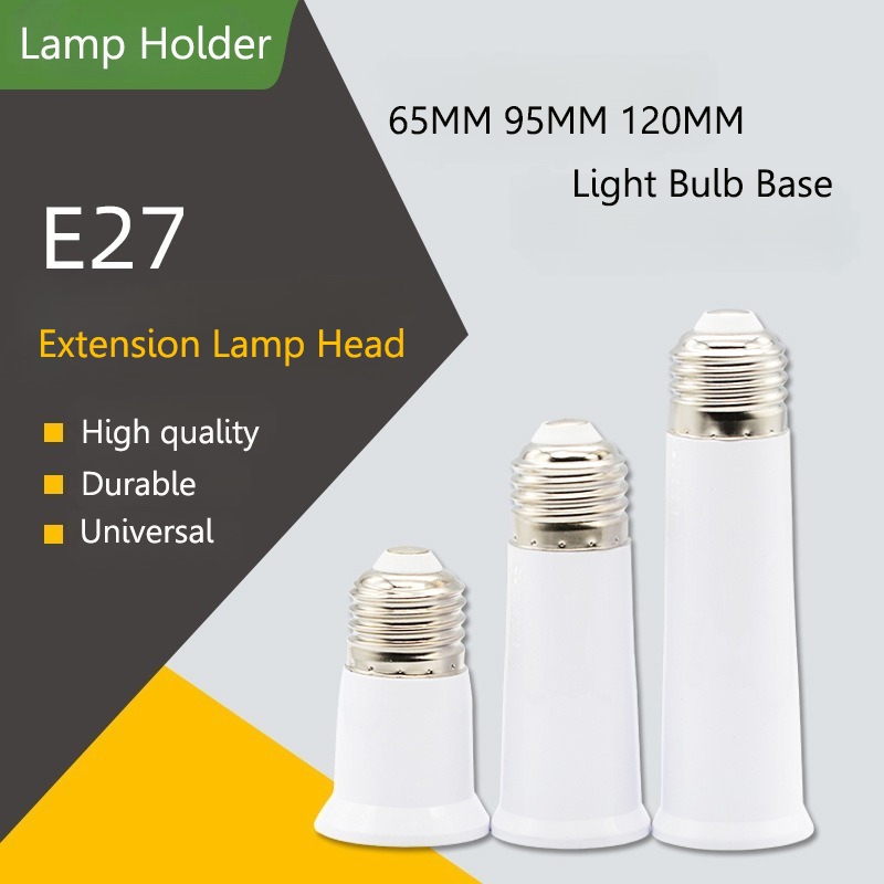 ขั้วต่อ E27 ยาว 120 มม. ข้อต่อหลอดไฟ เกลียว แปลงขั้ว Lamp Base Holder