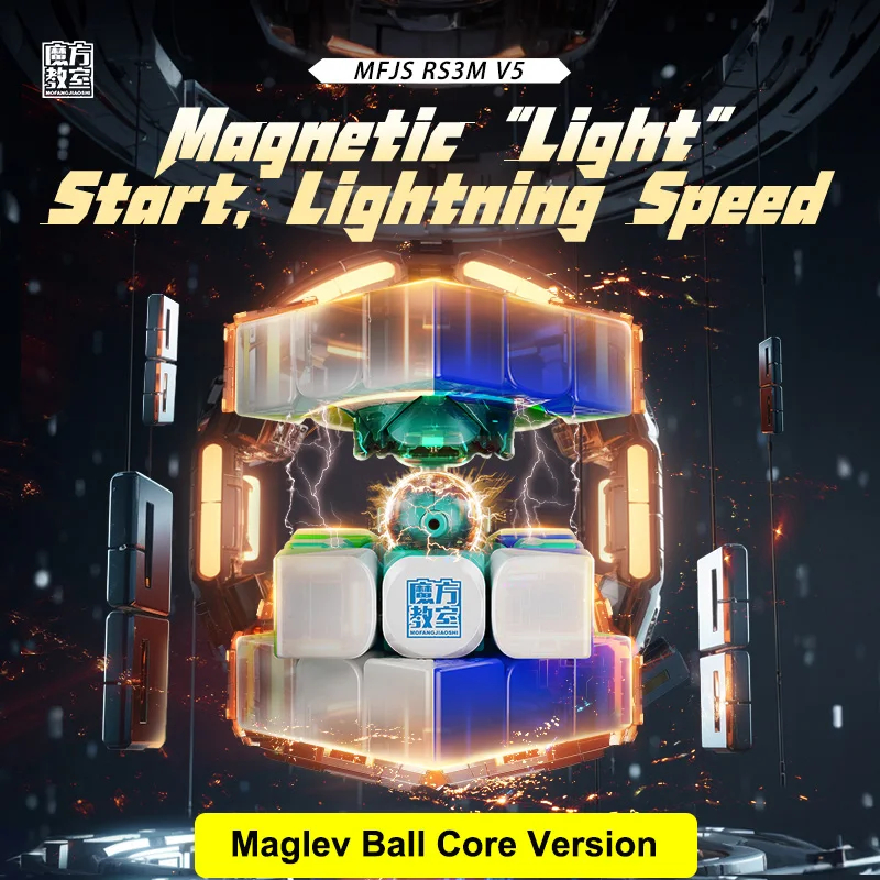 MoYu RS3M V5 3x3 Magnetic Cube Professional RS3M V5 MagLev Ball-Core UV 3x3x3 Cube Puzzle Toys