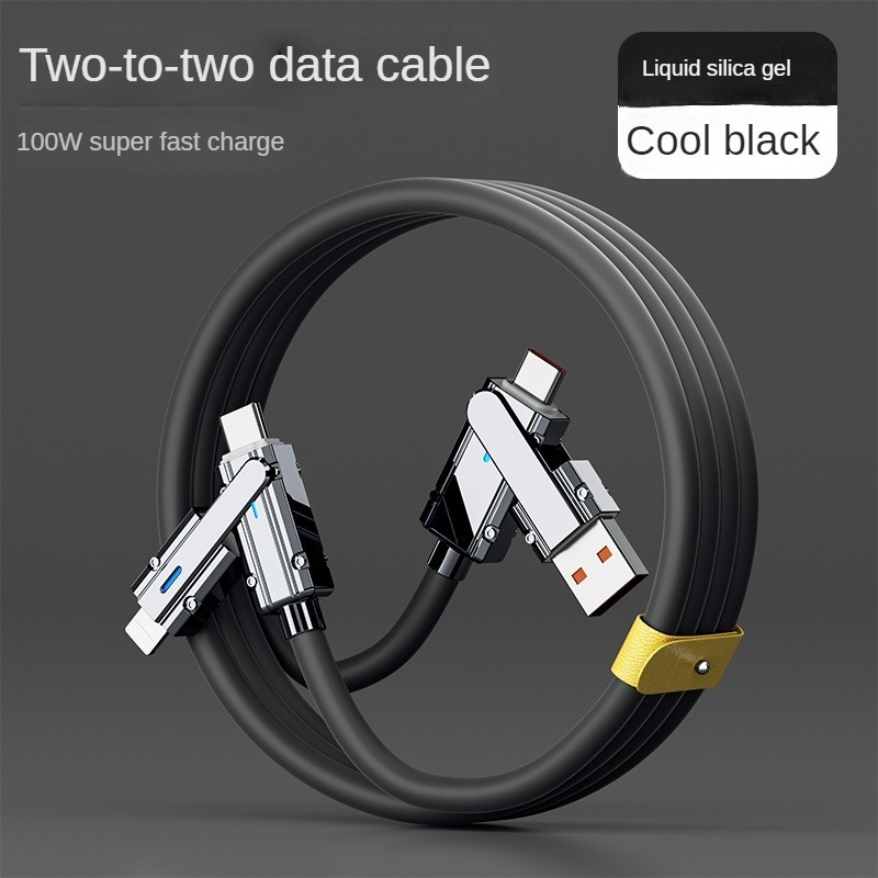 4 in 1 สายชาร์จ PD โลหะผสมสังกะสี 120W สําหรับ สําหรับแท็บเล็ต แล็ปท็อป iPhone 15 14 13