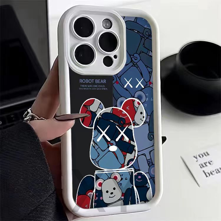 เคส VIVO IQOO Z7X 5G IQOO Z7 5G T1X 4G S1 S1 Pro V17 NEO Z1 Pro Z5X T1 5G X90 X90S X90 Pro X80 X80 Pro X70 X70 Pro เคส ซิลิโคนสีน้ำเงินแดงรุนแรงหมีกรณีโทรศัพท์