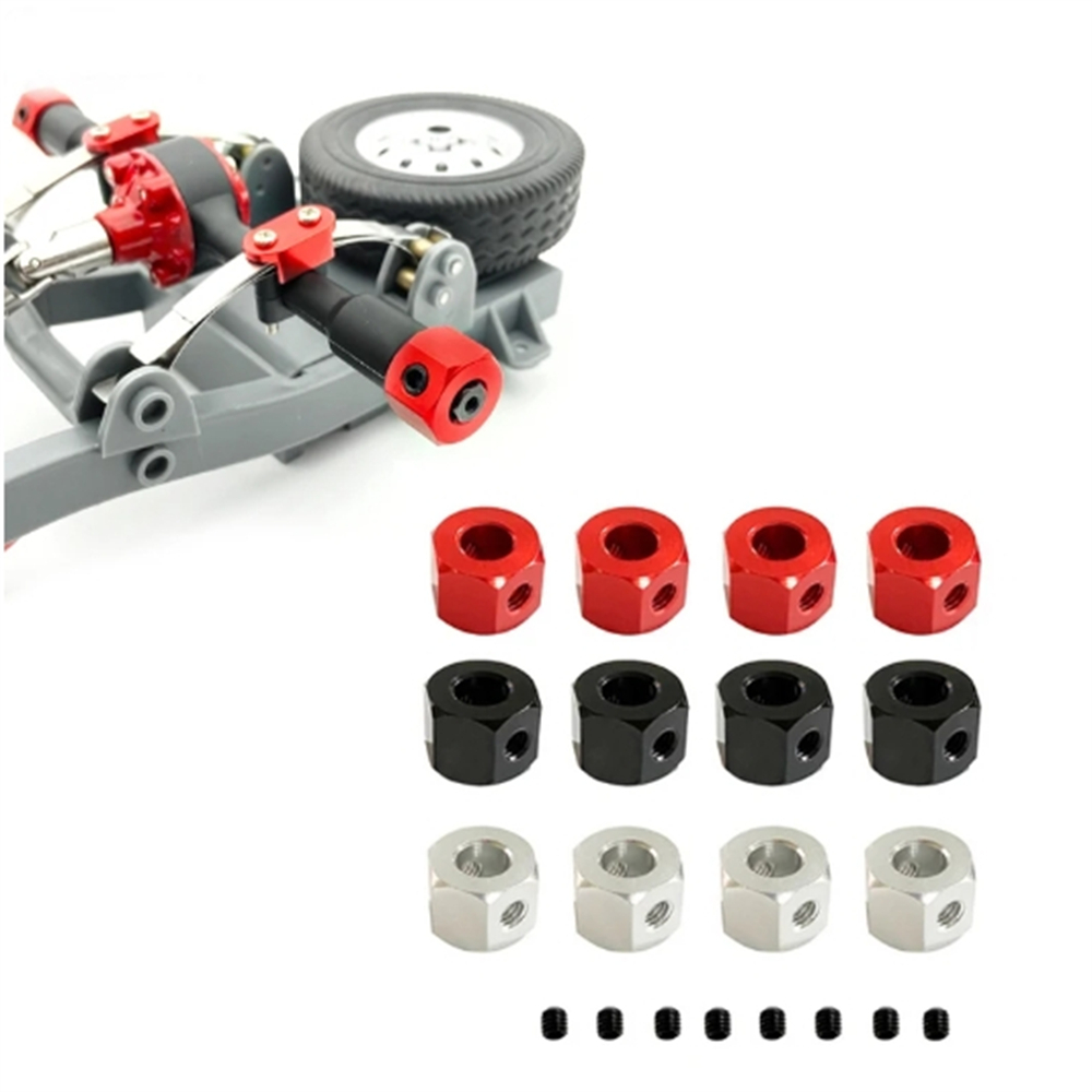 4pcs 5 มม.ถึง 12 มม.โลหะ Combiner ล้อ Hub Hex อะแดปเตอร์สําหรับ WPL D12 C14 C24 B14 B16 MN D90 D91 RC รถอะไหล่อัพเกรด