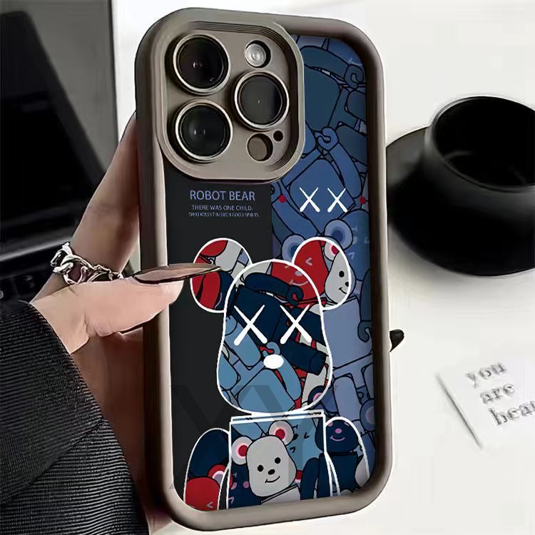 เคส Redmi 13C 5G A3 4G A1+ A2+ 13C 4G A1 4G A2 4G 12C 11A 12 5G 12 4G 10C 10 4G 10 5G 9C 10A 9A 9T เคส ซิลิโคนสีน้ำเงินแดงรุนแรงหมีกรณีโทรศัพท์