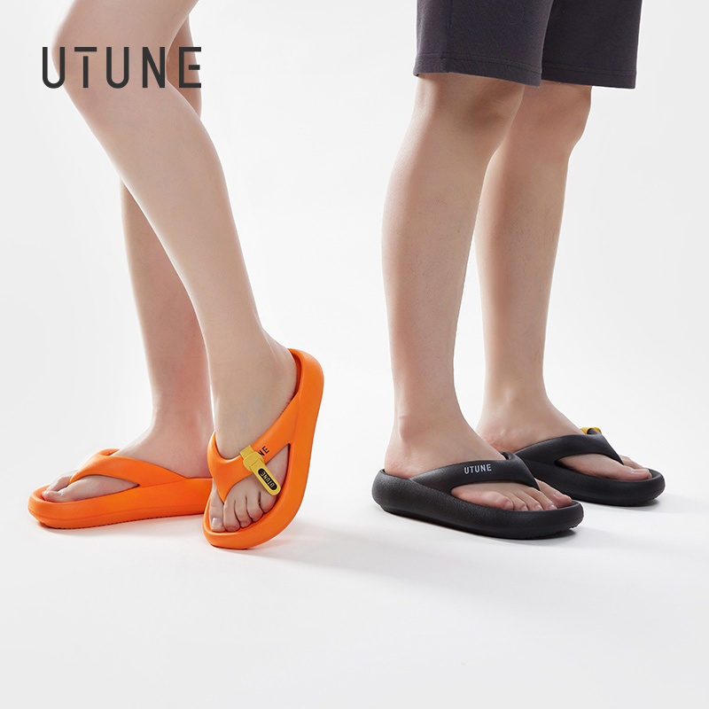 UTUNE รองเท้าแตะ Flip Flop สำหรับผู้หญิงปี 2024 พร้อมพื้นยางกันลื่นแบบนุ่มสำหรับการเดินชายหาด