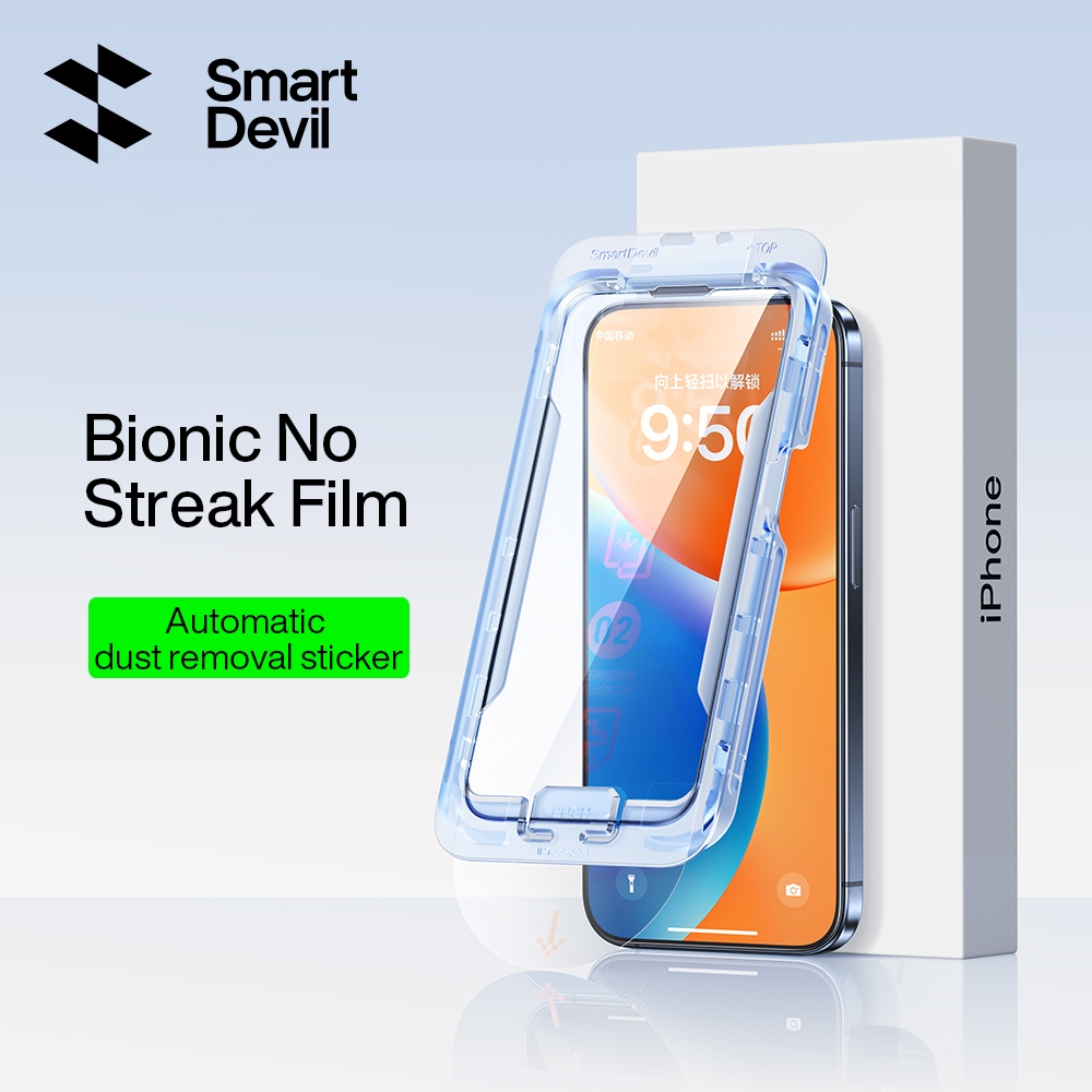 SmartDevil กระจกนิรภัย กันรอยนิ้วมือ แบบเต็มจอ ติดตั้งง่าย สําหรับ iPhone13 14 15Promax