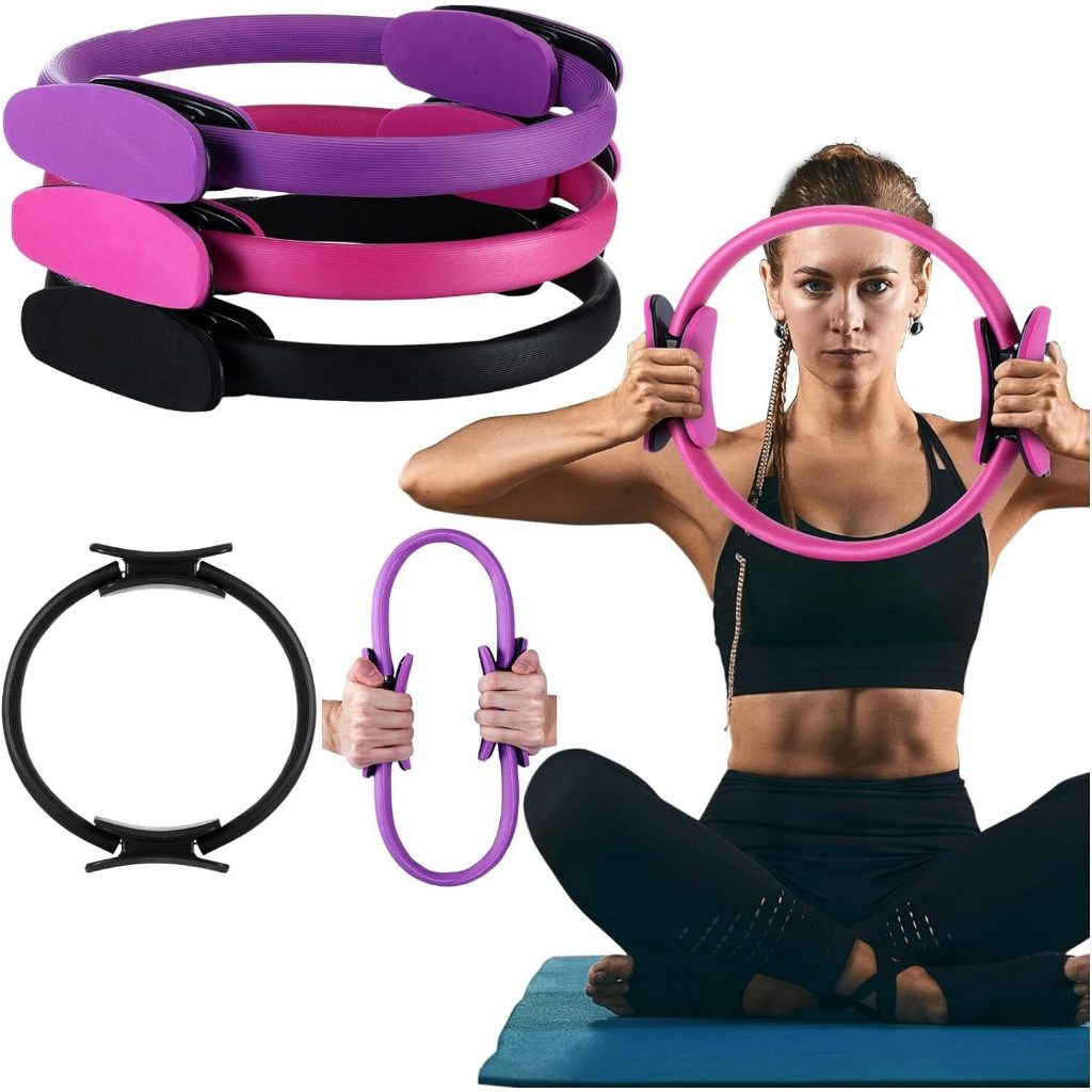 GYMPRO แหวนพิลาทิสวงแหวนมายากลวงแหวนพิลาทิส 15 นิ้วสำหรับต้นขาออกกำลังกายแหวนโยคะต้นขาอุปกรณ์พิลาทิสบ้านสำหรับผู้หญิงพิลาทิสวงกลมอุปกรณ์ออกกำลังกาย